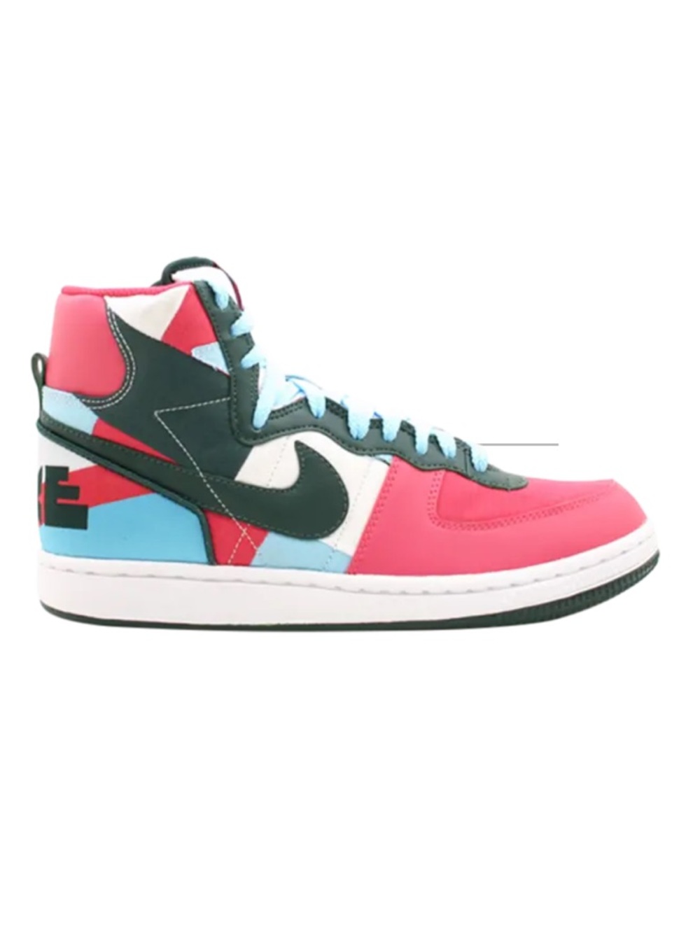 Nike High-Top Terminator Sneaker in Hot Pink, Forrest Green & Light Blue sz. 8.5